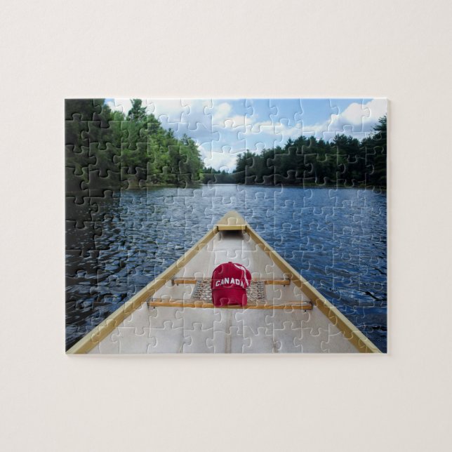 Canoe, Northern Lake, Canada hat jigsaw puzzle (Horizontal)
