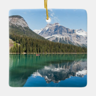 Canoe on famous Emerald Lake - Yoho NP, Canada Ceramic Ornament