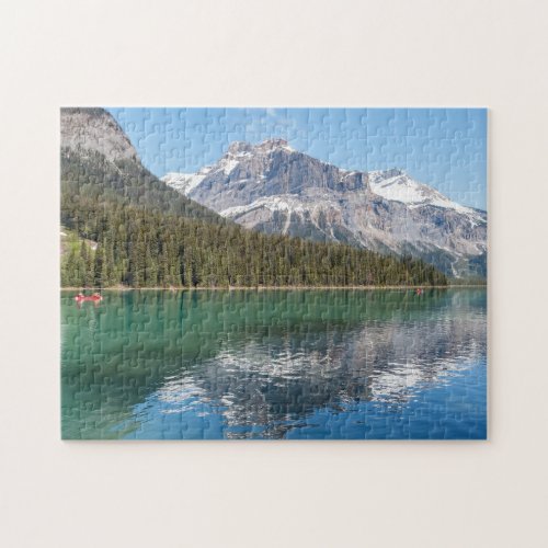 Canoe on famous Emerald Lake _ Yoho NP Canada Jigsaw Puzzle