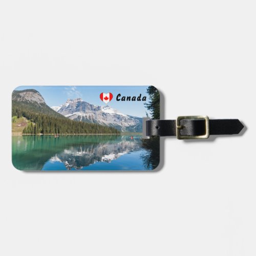 Canoe on famous Emerald Lake _ Yoho NP Canada Luggage Tag