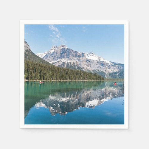 Canoe on famous Emerald Lake _ Yoho NP Canada Napkins