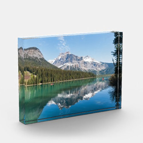 Canoe on famous Emerald Lake _ Yoho NP Canada Photo Block