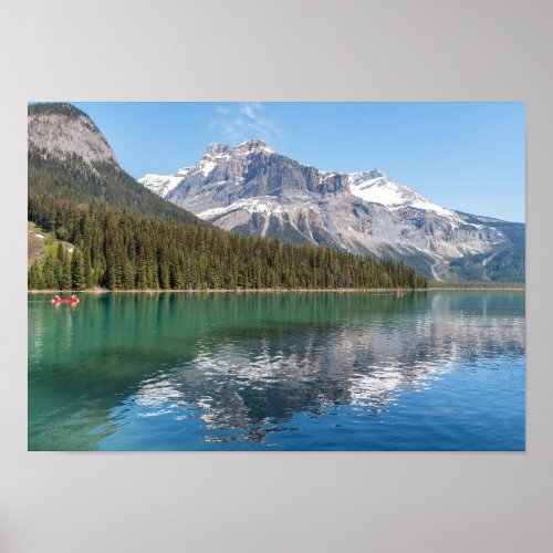 Canoe on famous Emerald Lake _ Yoho NP Canada Poster