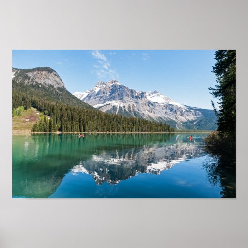 Canoe on famous Emerald Lake _ Yoho NP Canada Poster