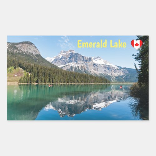 Canoe on famous Emerald Lake _ Yoho NP Canada Rectangular Sticker