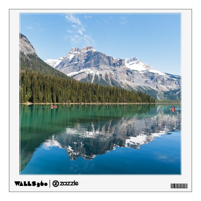 Canoe on famous Emerald Lake - Yoho NP, Canada Wall Decal (Front)