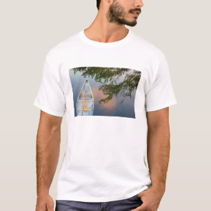 Canoe on lake at sunset, Canada T-Shirt