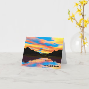 Canoe on Sunset Lake Card