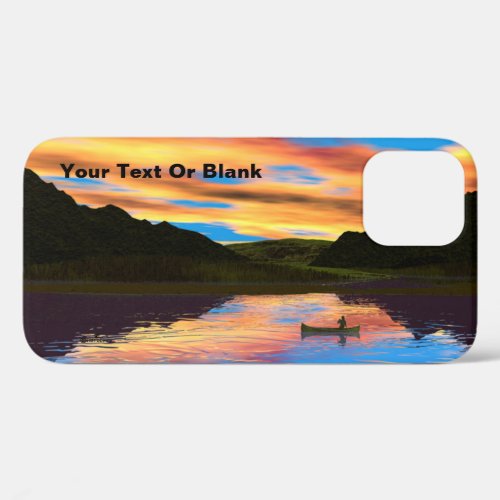 Canoe On Sunset Lake iPhone 12 Case