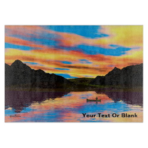 Canoe On Sunset Lake Cutting Board