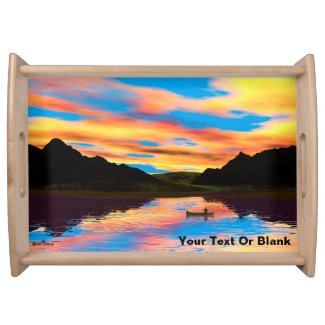 Canoe On Sunset Lake
