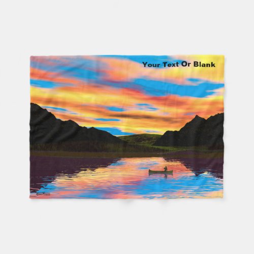 Canoe On Sunset Lake Throw Blanket