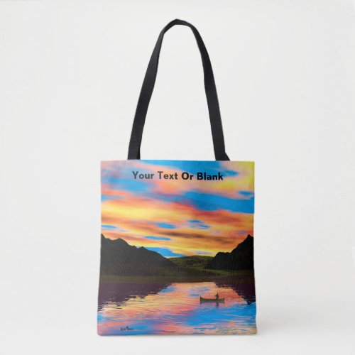 Canoe On Sunset Lake Tote Bag