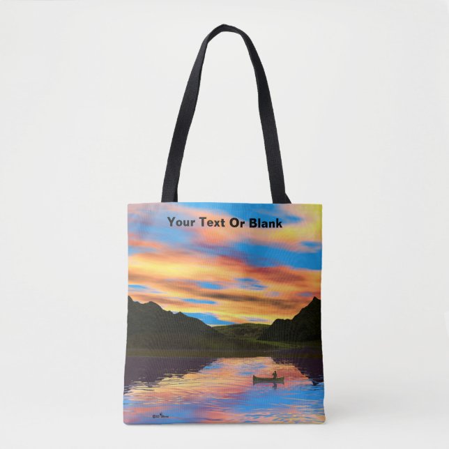 Canoe On Sunset Lake Tote Bag (Front)