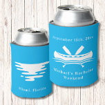 Canoe on Water Lake Bachelor Weekend Can Cooler<br><div class="desc">Canoe on Water Lake Bachelor Weekend Can Cooler Personalized Can Coolers are the perfect keepsakes for your friends to remember your special day. Cheers to a fun and memorable bachelor party! Add your custom wording to this design by using the "Edit this design template" boxes on the right hand side...</div>