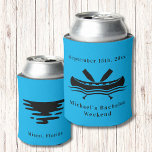 Canoe on Water Lake Bachelor Weekend Can Cooler<br><div class="desc">Canoe on Water Lake Bachelor Weekend Can Cooler Personalized Can Coolers are the perfect keepsakes for your friends to remember your special day. Cheers to a fun and memorable bachelor party! Add your custom wording to this design by using the "Edit this design template" boxes on the right hand side...</div>