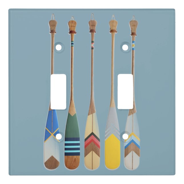 Canoe Paddle Double Toggle Light Switch Cover (Front)