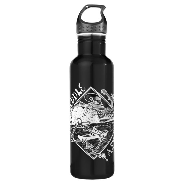 Canoe, Paddle Faster, Skeleton Stainless Steel Water Bottle (Front)