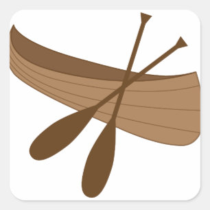 Canoe & Paddles Square Sticker