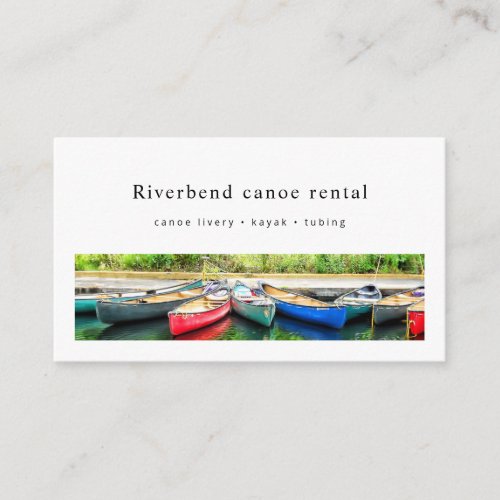 Canoe rental kayak tubing photo business card