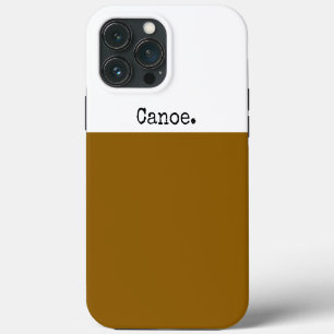 CANOE Retro Text Golden Brown White Color Block iPhone 13 Pro Max Case