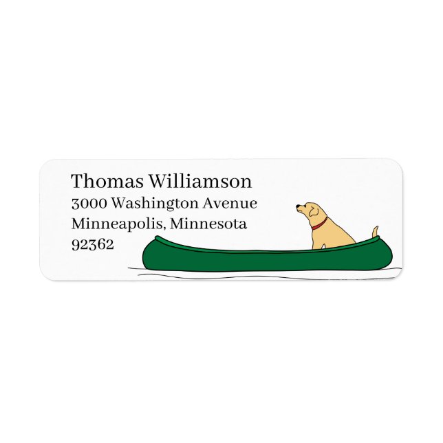 Canoe Return Address Label (Front)