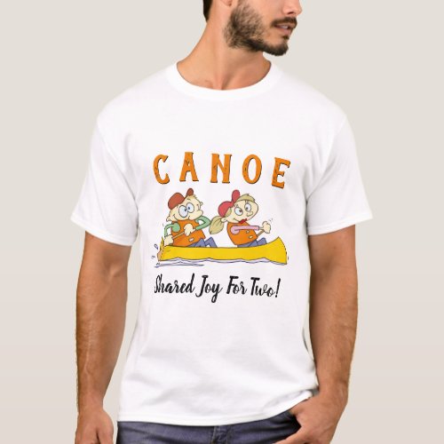 Canoe Shared Joy For Two Cute Cartoon T_Shirt