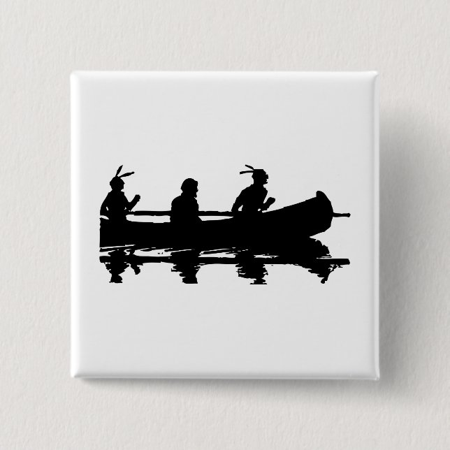 Canoe Silhouette Pinback Button (Front)