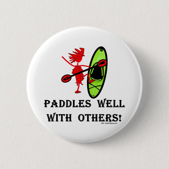 Canoe Slalom - Paddles Well With Others Button (Front)