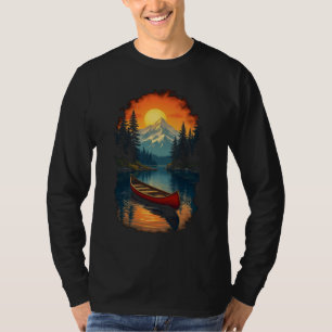 Canoe Splash Adventure – Retro Lake Sunset T-Shirt