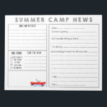 Canoe Summer Camp News Notepad<br><div class="desc">Help your child keep in touch with this fill in the blank camp stationery. Please see all photos. Features a canoe in the blank note box for he or she to handwrite their own personal message.</div>