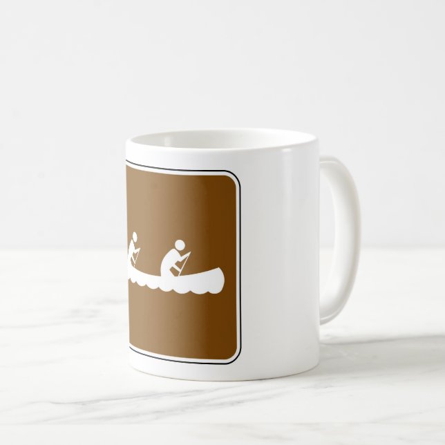 Canoe Symbol Roadside Sign  Coffee Mug (Front Right)