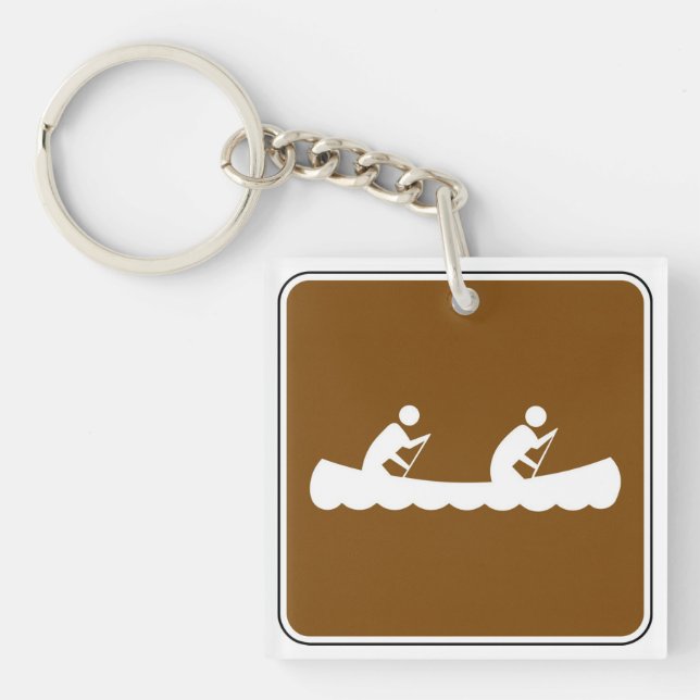 Canoe Symbol Sign Keychain (Front)
