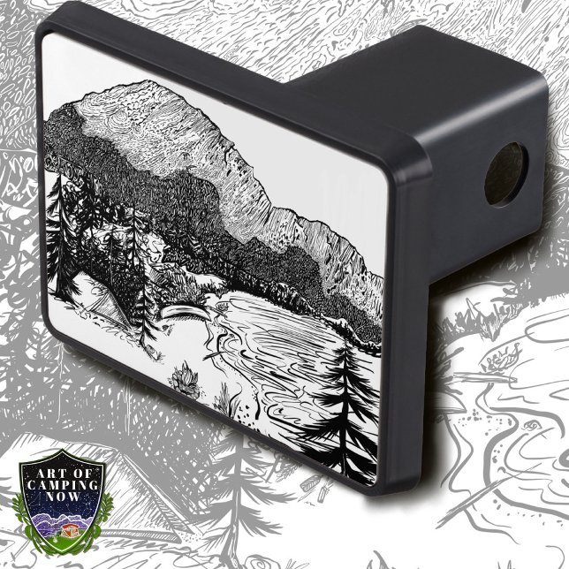 Canoe Tent Camping Mountains and Lake Hitch Cover (Creator Uploaded)