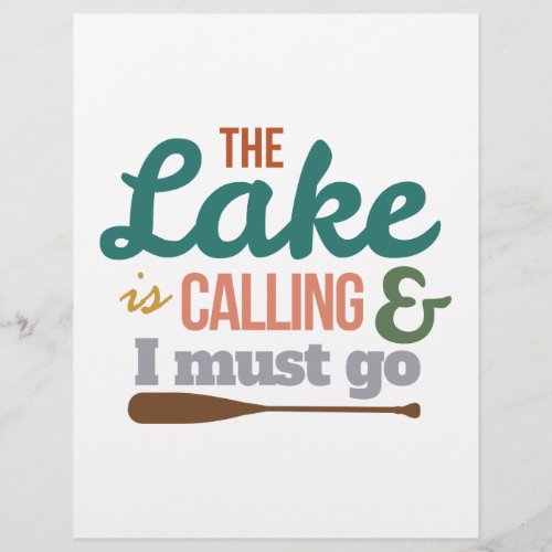 Canoe The Lake Is Calling And I Must Go Gift Idea Letterhead