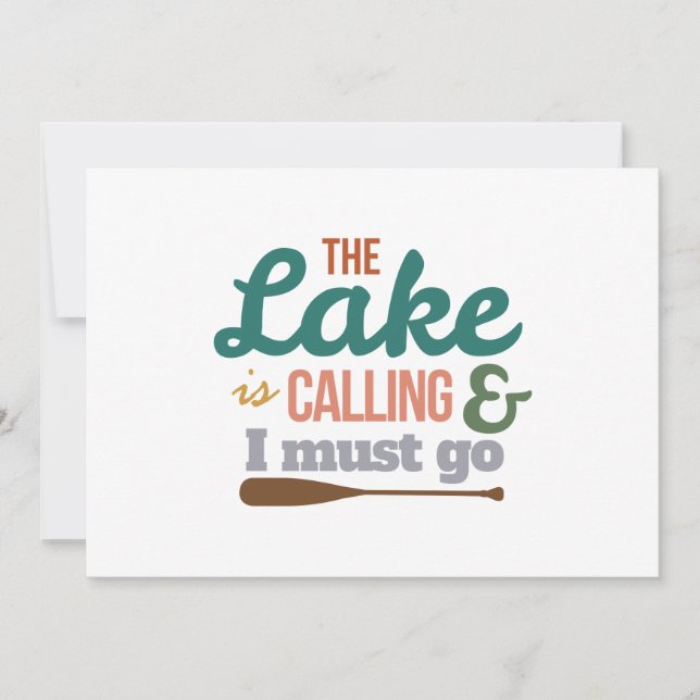 Canoe The Lake Is Calling And I Must Go Gift Idea Save The Date (Front)