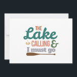 Canoe The Lake Is Calling And I Must Go Gift Idea Save The Date<br><div class="desc">This unique canoeing kayaking design is a great gift for all canoe fans,  fishing lovers and outdoor fans.</div>