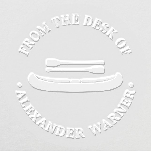 Canoe with Oars “from the desk of” Stationery Embosser (Design)
