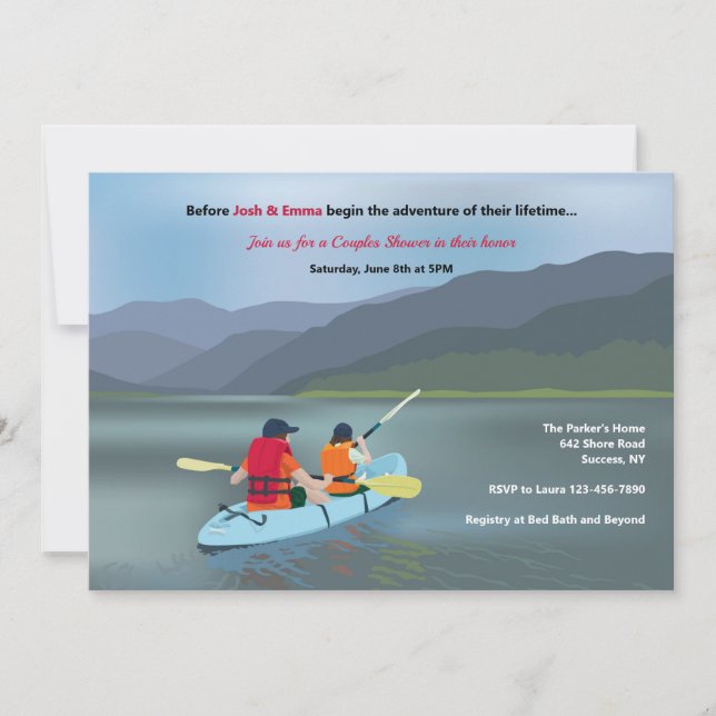 Canoeing Adventure  Invitation (Front)