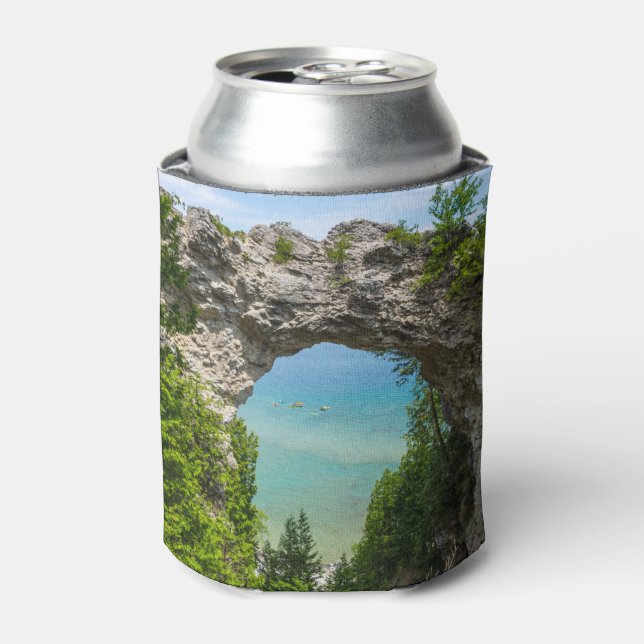 Canoeing At Arch Rock Can Cooler (Can Front)