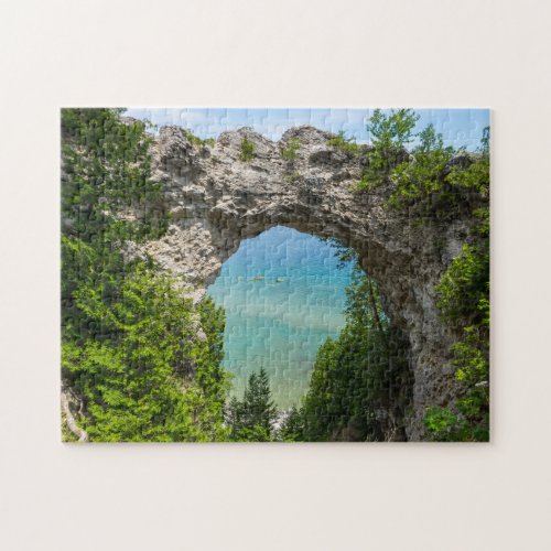 Canoeing At Arch Rock Jigsaw Puzzle