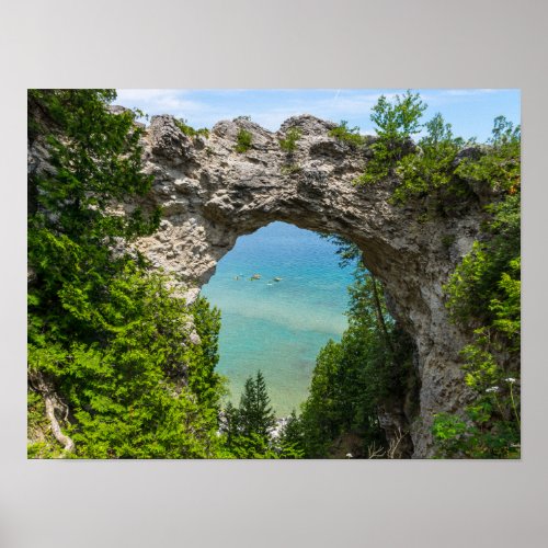 Canoeing At Arch Rock Poster