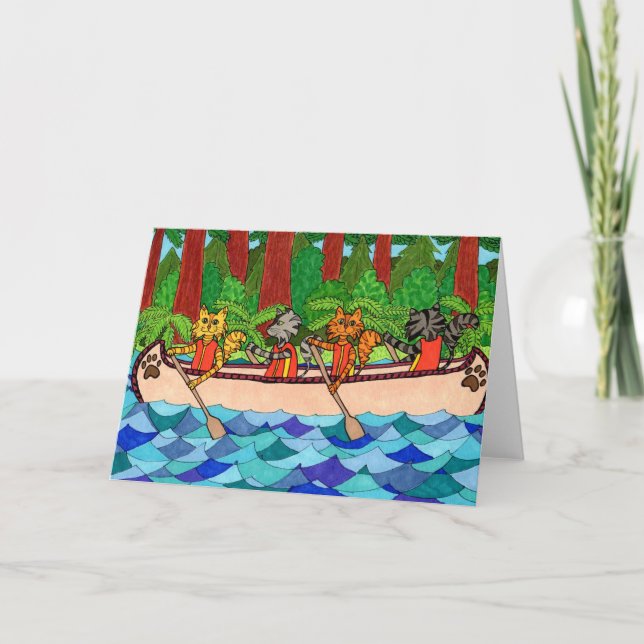 Canoeing Cats Card (Front)
