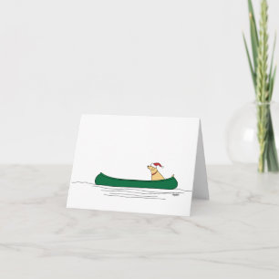 Canoeing Christmas Pup Card