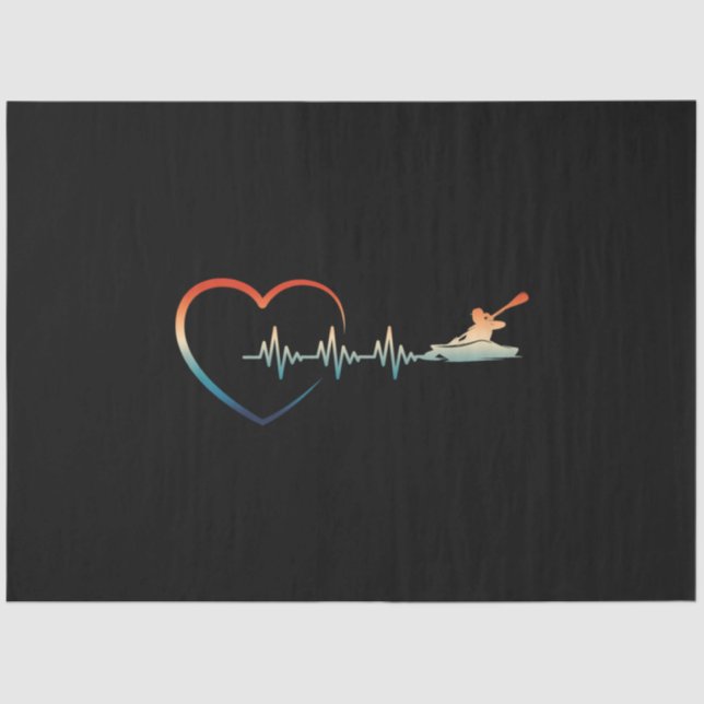Canoeing Heartbeat Kayaking Tissue Paper (Front)