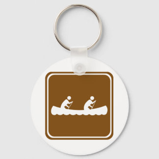 Canoeing Highway Sign Keychain