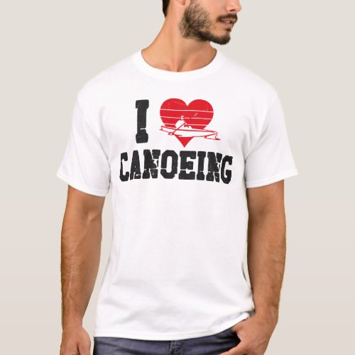 Canoeing I Love Canoeing Heart Vintage T_Shirt