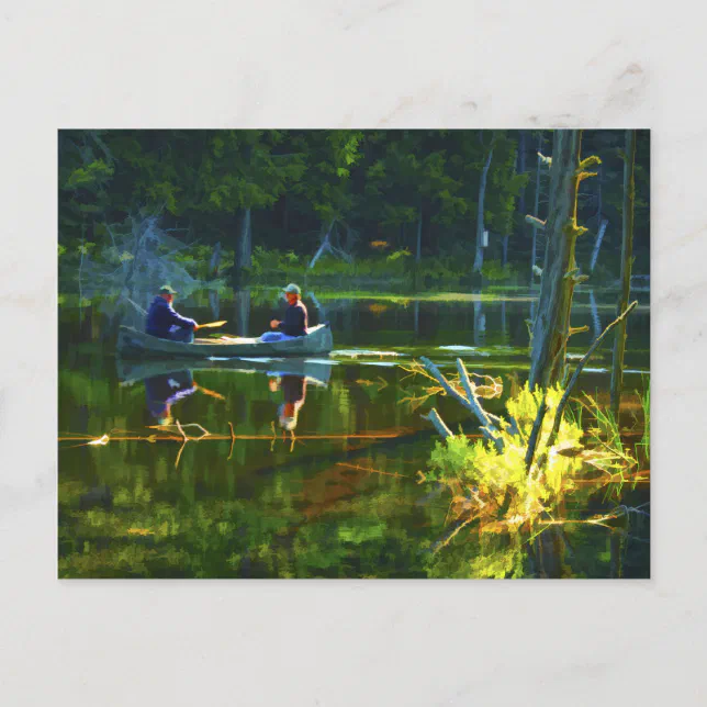 Canoeing in the Adirondacks Postcard Zazzle