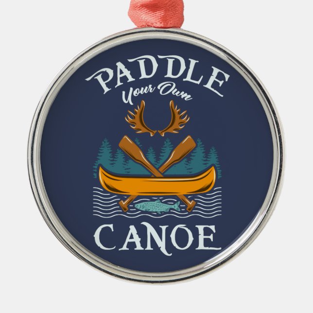 Canoeing Kayaking Gift Metal Ornament (Front)