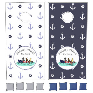 Canoeing Labrador Beach House Cornhole Set